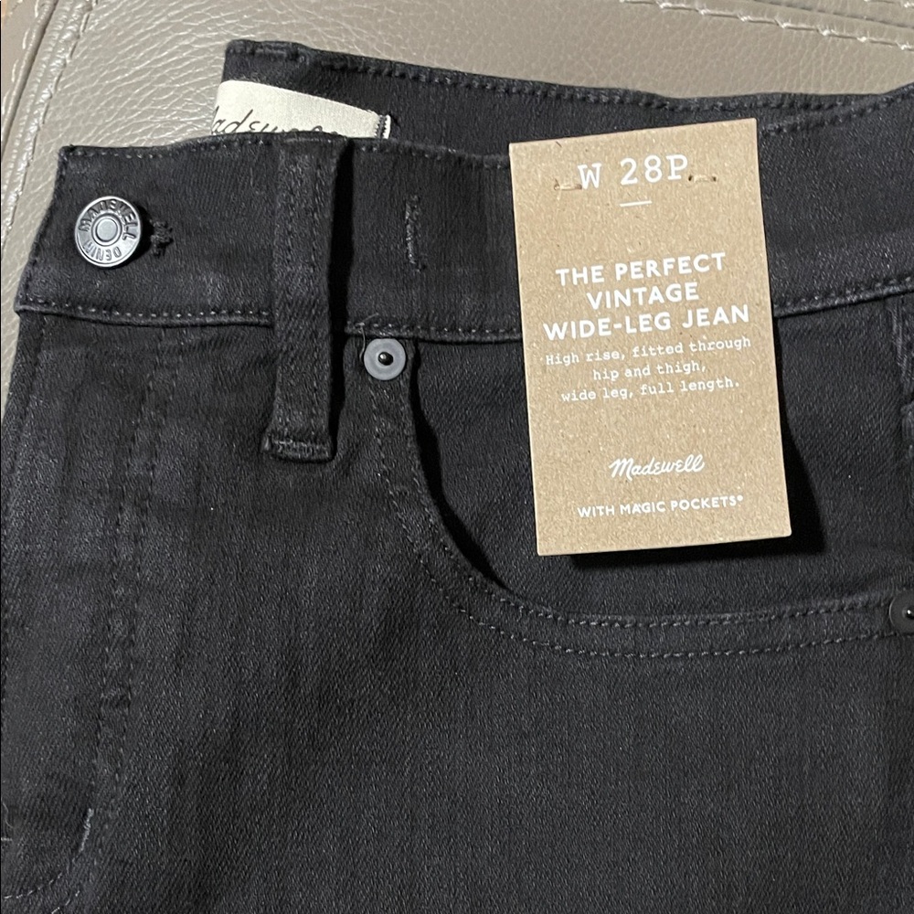 MADEWELL The Perfect Vintage wide-Leg  Black Women's jeans - Picture 5 of 12